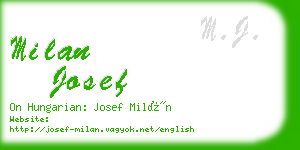 milan josef business card